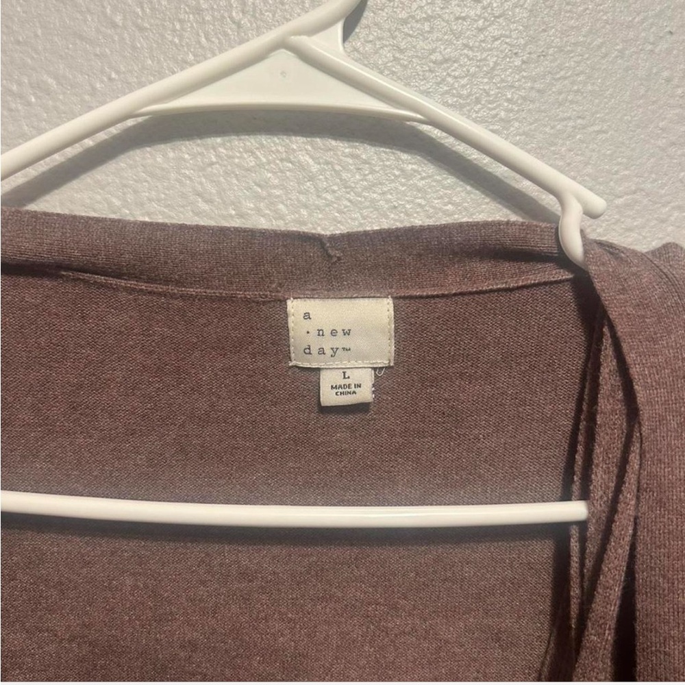 a new day Mauve/Brown Ribbed Tank and Cardigan Sweater Set - Picture 3 of 4